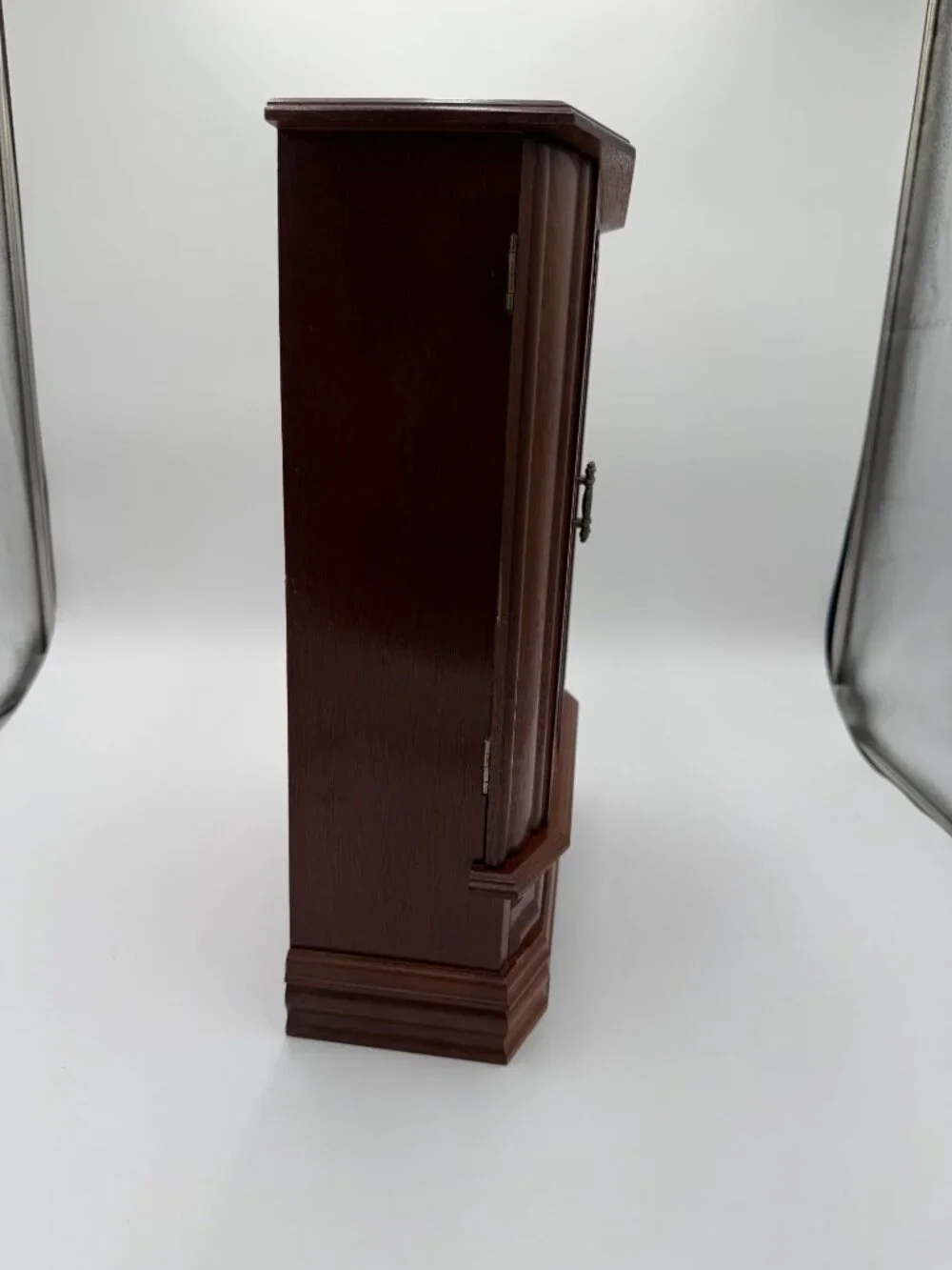 Vintage Wooden Jewelry Box Glass Doors Drawer 90's Storage Drawer